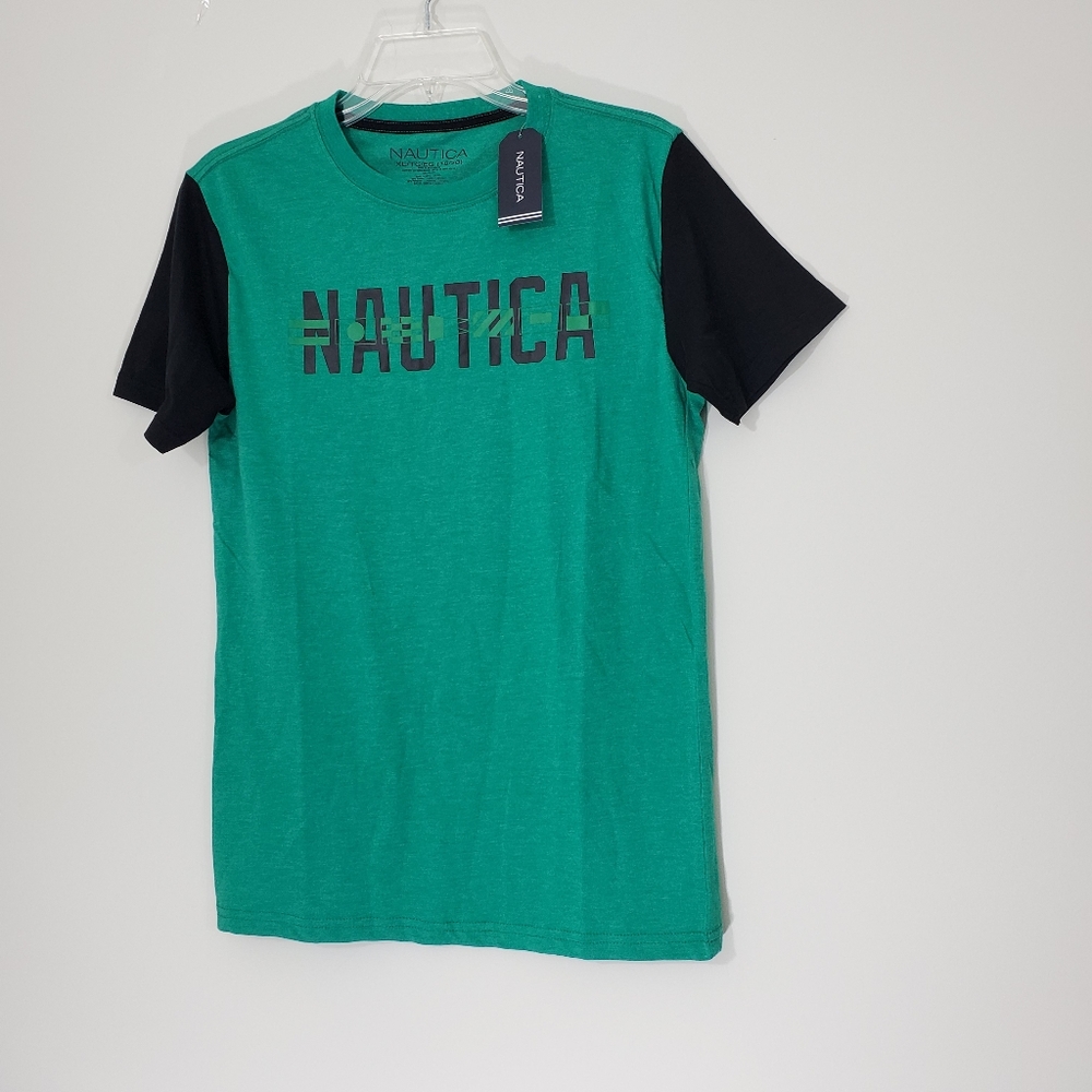 NWT Nautica Green/Black Logo Tee, XL